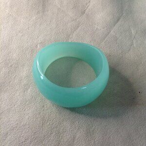 NWOT Chunky Lucite Seafoam Bangle Bracelet; trending Style, Avant Garde, Boho